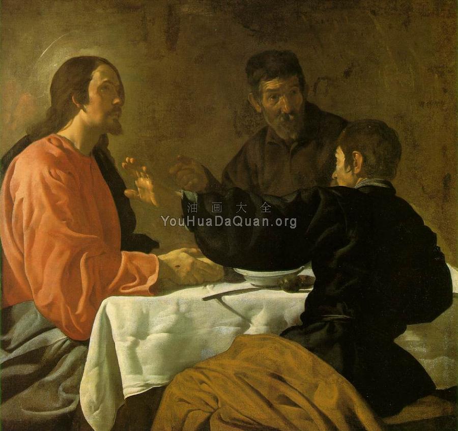 Supper at Emmaus - 迭戈·罗德里格斯·德·席尔瓦·委拉斯贵支